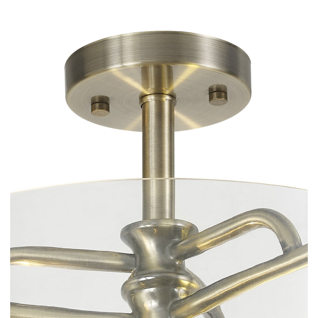 NL88059 Gabrel 2 Light Ceiling Light Antique Brass Clear