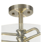 NL88059 Gabrel 2 Light Ceiling Light Antique Brass Clear