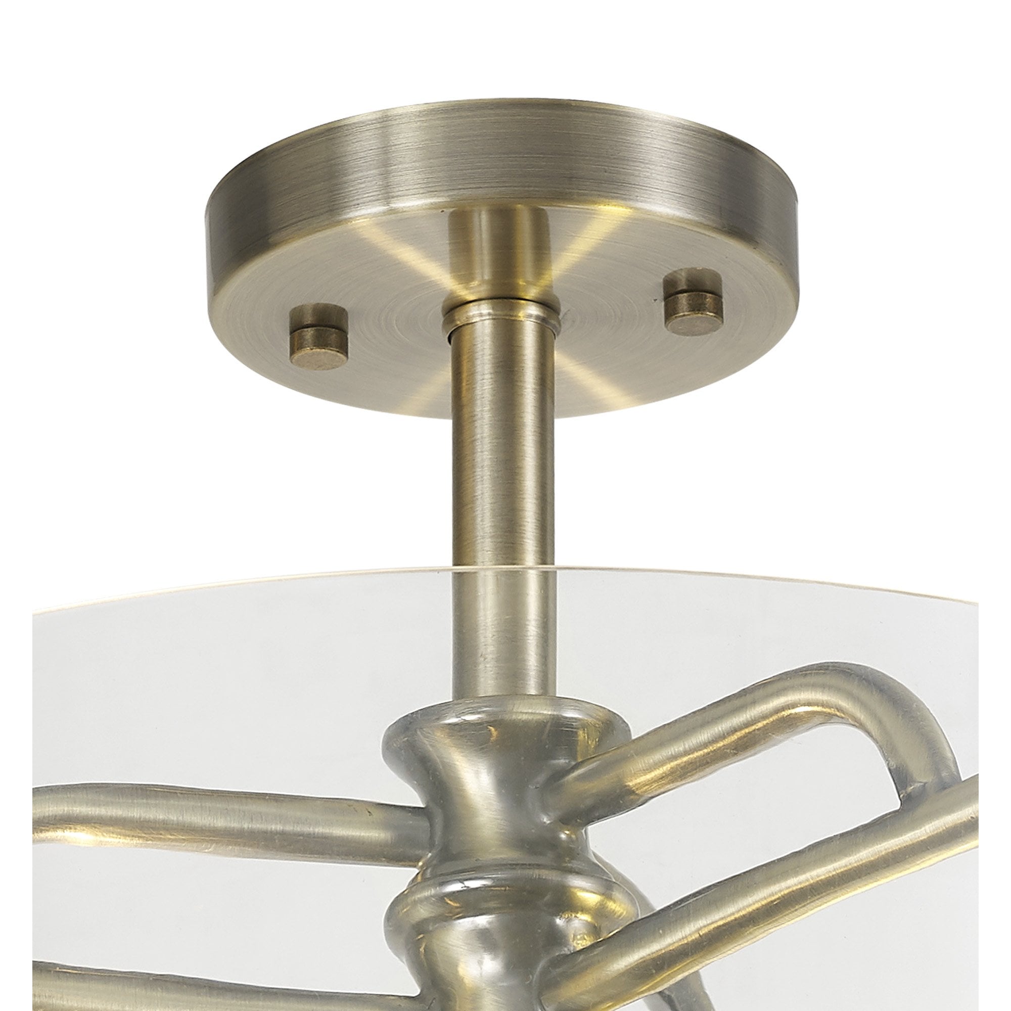 NL88059 Gabrel 2 Light Ceiling Light Antique Brass Clear