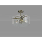 NL88059 Gabrel 2 Light Ceiling Light Antique Brass Clear