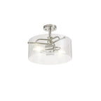 NL88069 Gabrel 2 Light Ceiling Light Polished Nickel Clear