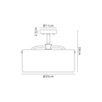 NL88069 Gabrel 2 Light Ceiling Light Polished Nickel Clear