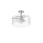 NL88069 Gabrel 2 Light Ceiling Light Polished Nickel Clear