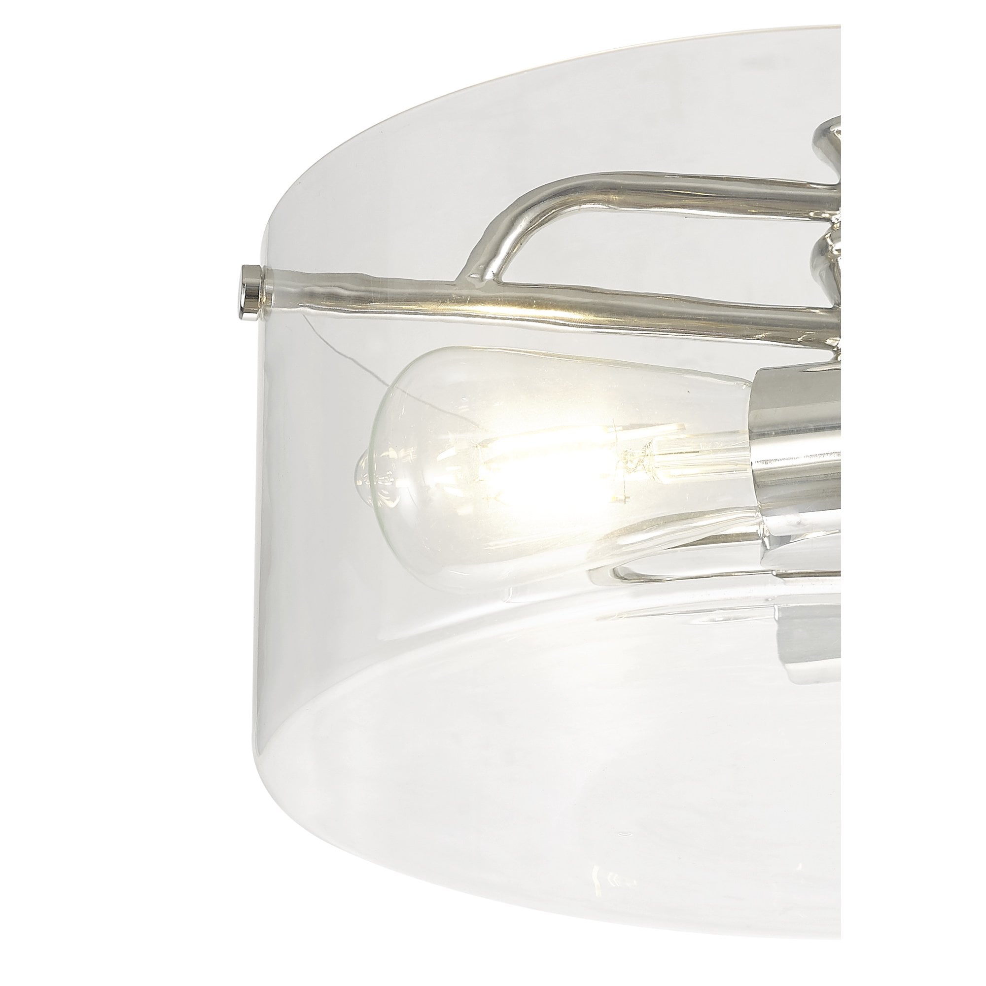 NL88069 Gabrel 2 Light Ceiling Light Polished Nickel Clear