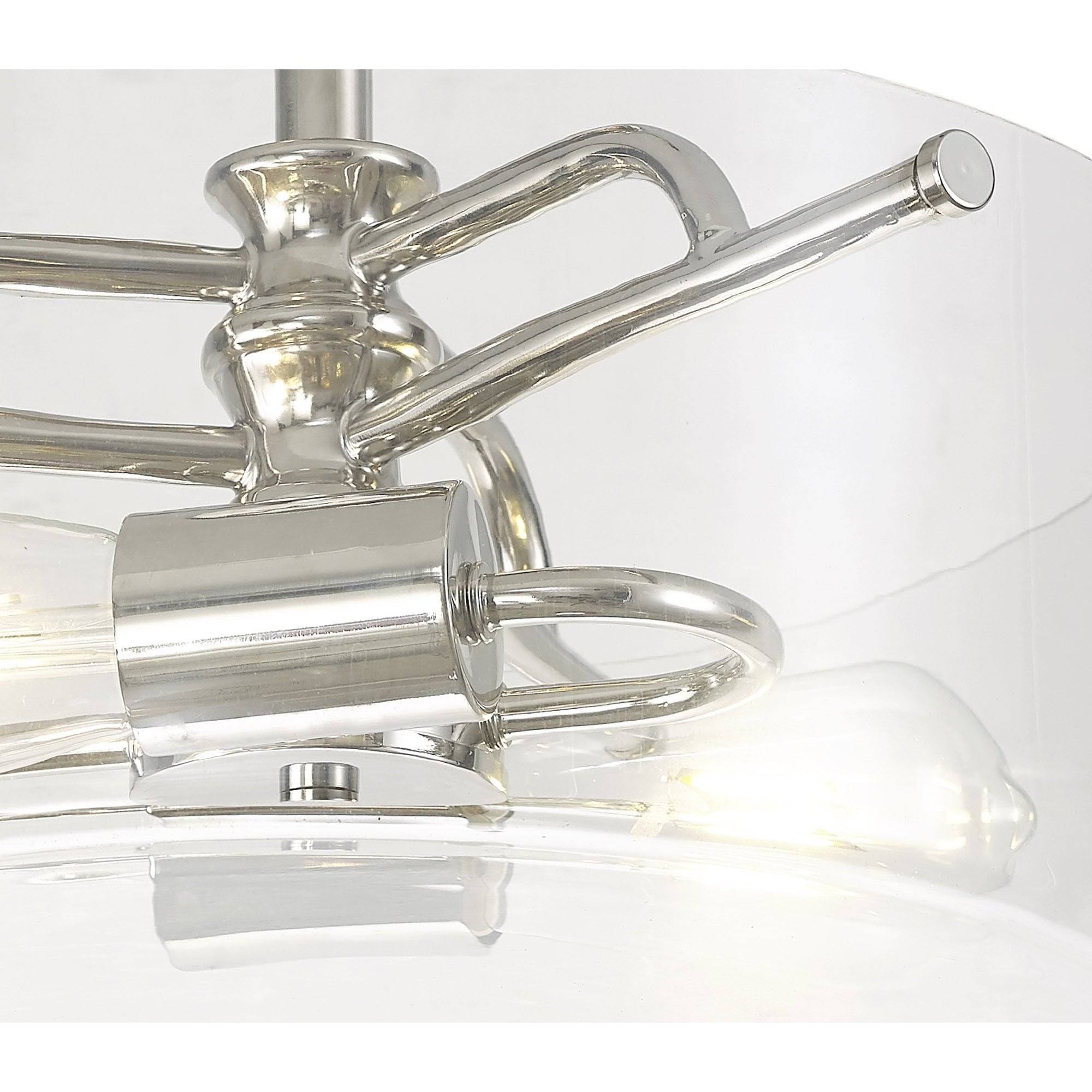 NL88069 Gabrel 2 Light Ceiling Light Polished Nickel Clear