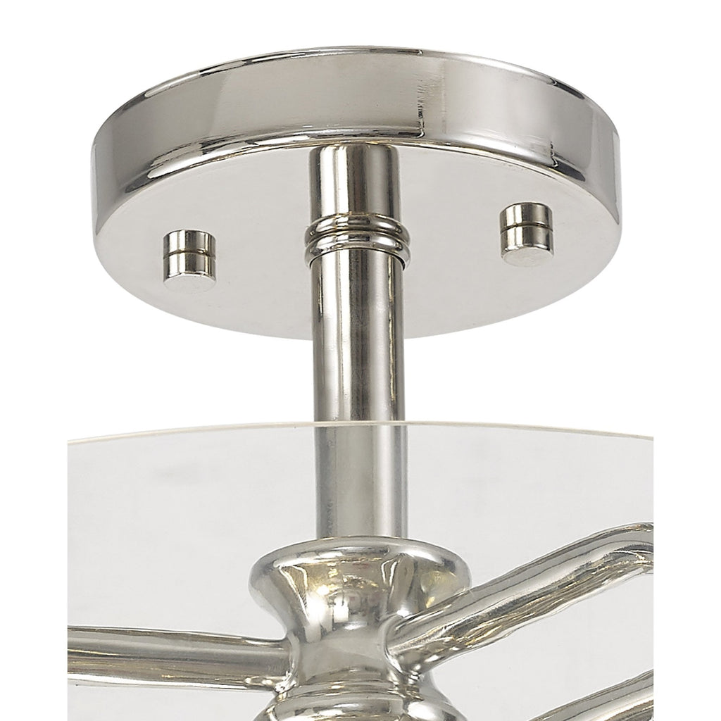 NL88069 Gabrel 2 Light Ceiling Light Polished Nickel Clear