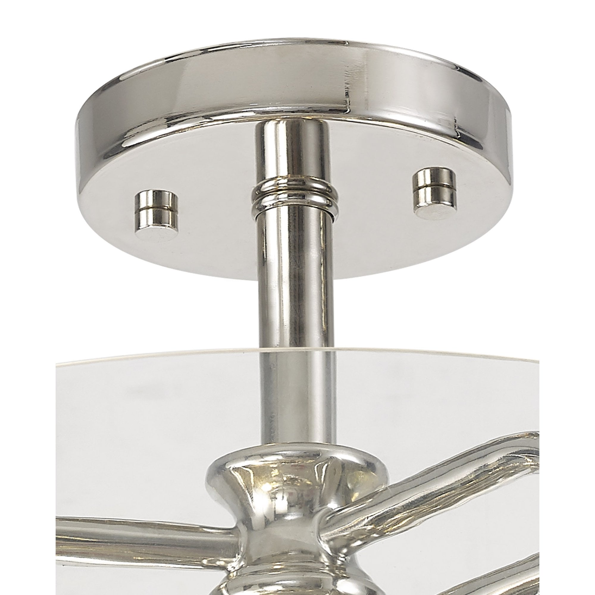NL88069 Gabrel 2 Light Ceiling Light Polished Nickel Clear