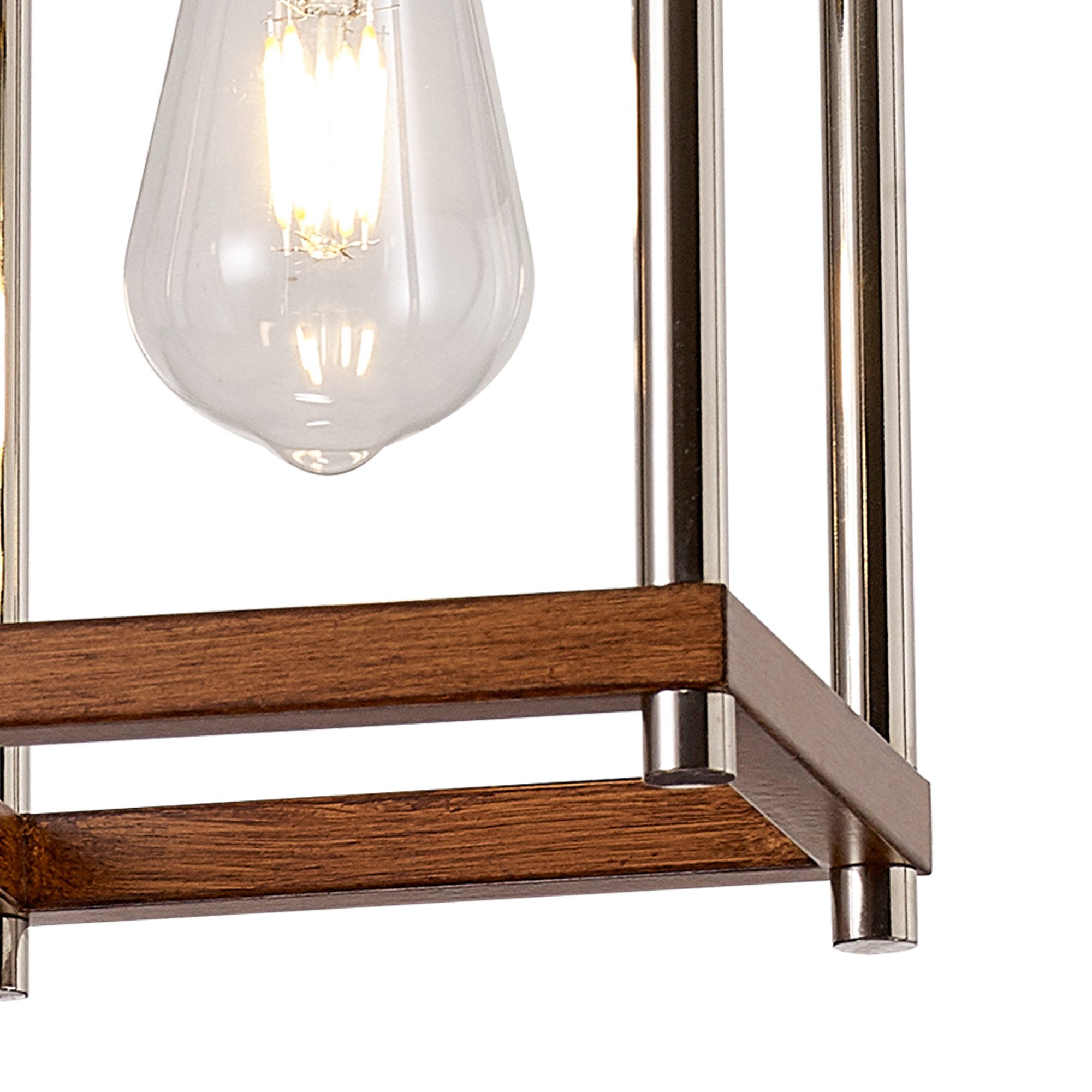 NL92549 Icart 1 Light Pendant Walnut Polished Nickel