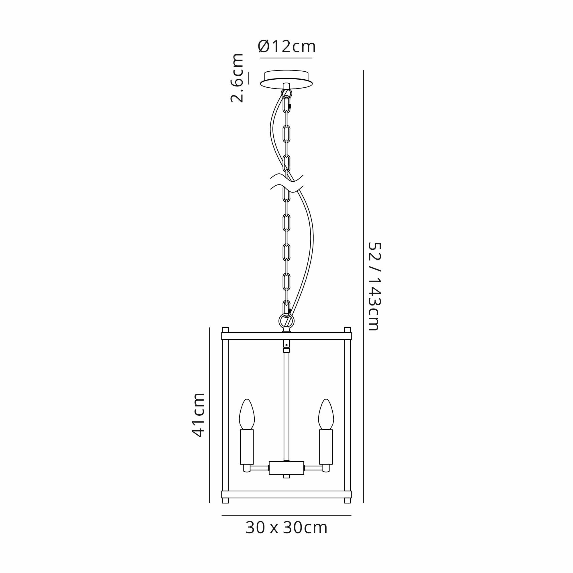 NL92559 Icart 4 Light Pendant Walnut Polished Nickel