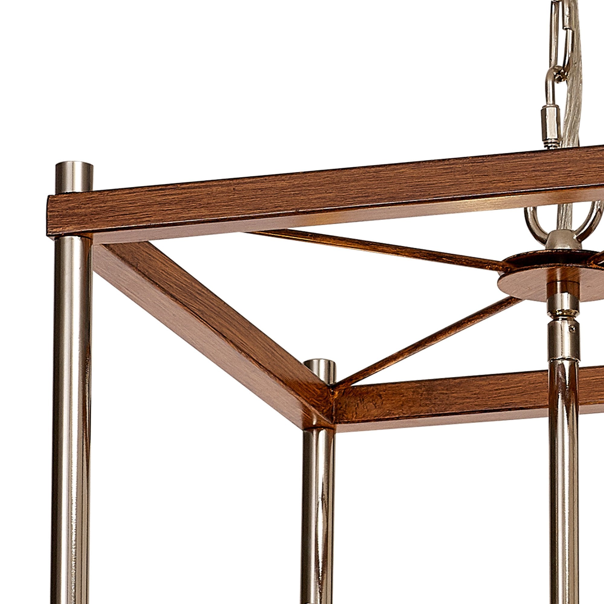 NL92559 Icart 4 Light Pendant Walnut Polished Nickel