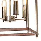 NL92559 Icart 4 Light Pendant Walnut Polished Nickel
