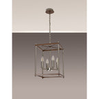 NL92559 Icart 4 Light Pendant Walnut Polished Nickel