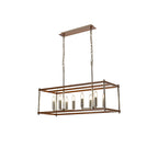 NL92569 Icart 8 Light Linear Pendant Walnut Polished Nickel