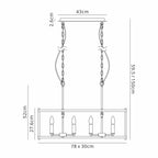 NL92569 Icart 8 Light Linear Pendant Walnut Polished Nickel