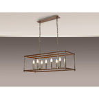 NL92569 Icart 8 Light Linear Pendant Walnut Polished Nickel