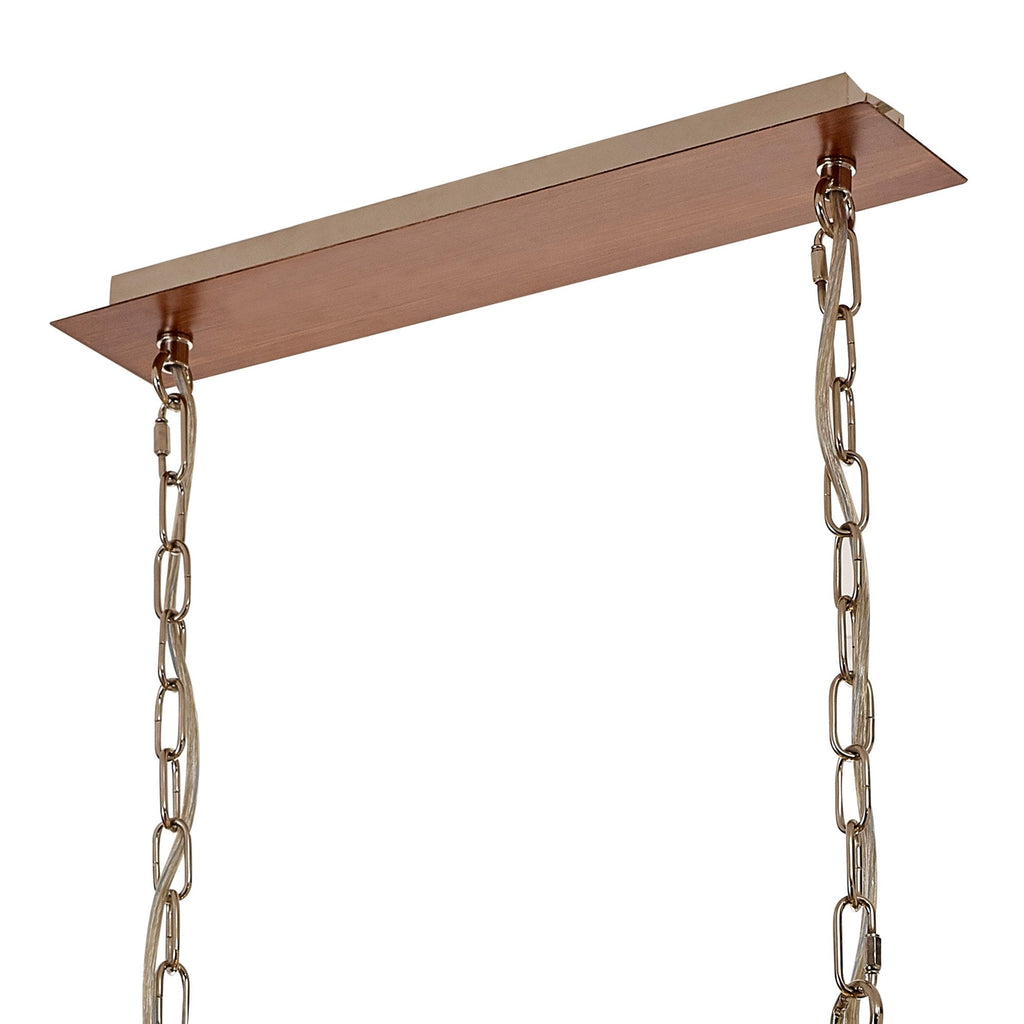 NL92569 Icart 8 Light Linear Pendant Walnut Polished Nickel