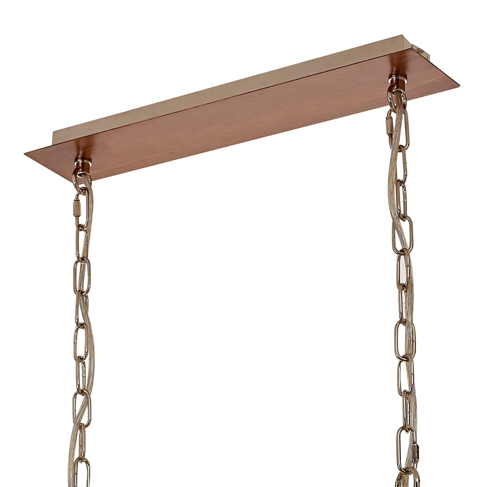 NL92569 Icart 8 Light Linear Pendant Walnut Polished Nickel