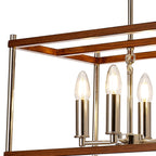 NL92569 Icart 8 Light Linear Pendant Walnut Polished Nickel