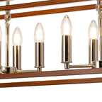 NL92569 Icart 8 Light Linear Pendant Walnut Polished Nickel