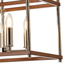 NL92569 Icart 8 Light Linear Pendant Walnut Polished Nickel