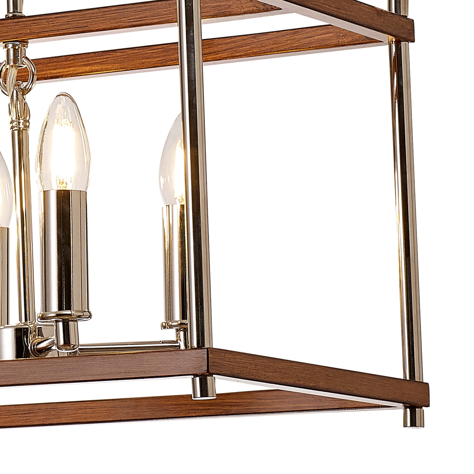 NL92569 Icart 8 Light Linear Pendant Walnut Polished Nickel