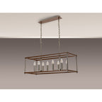 NL92569 Icart 8 Light Linear Pendant Walnut Polished Nickel