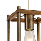 NL92579 Icart 1 Light Pendant Medium Oak Antique Brass