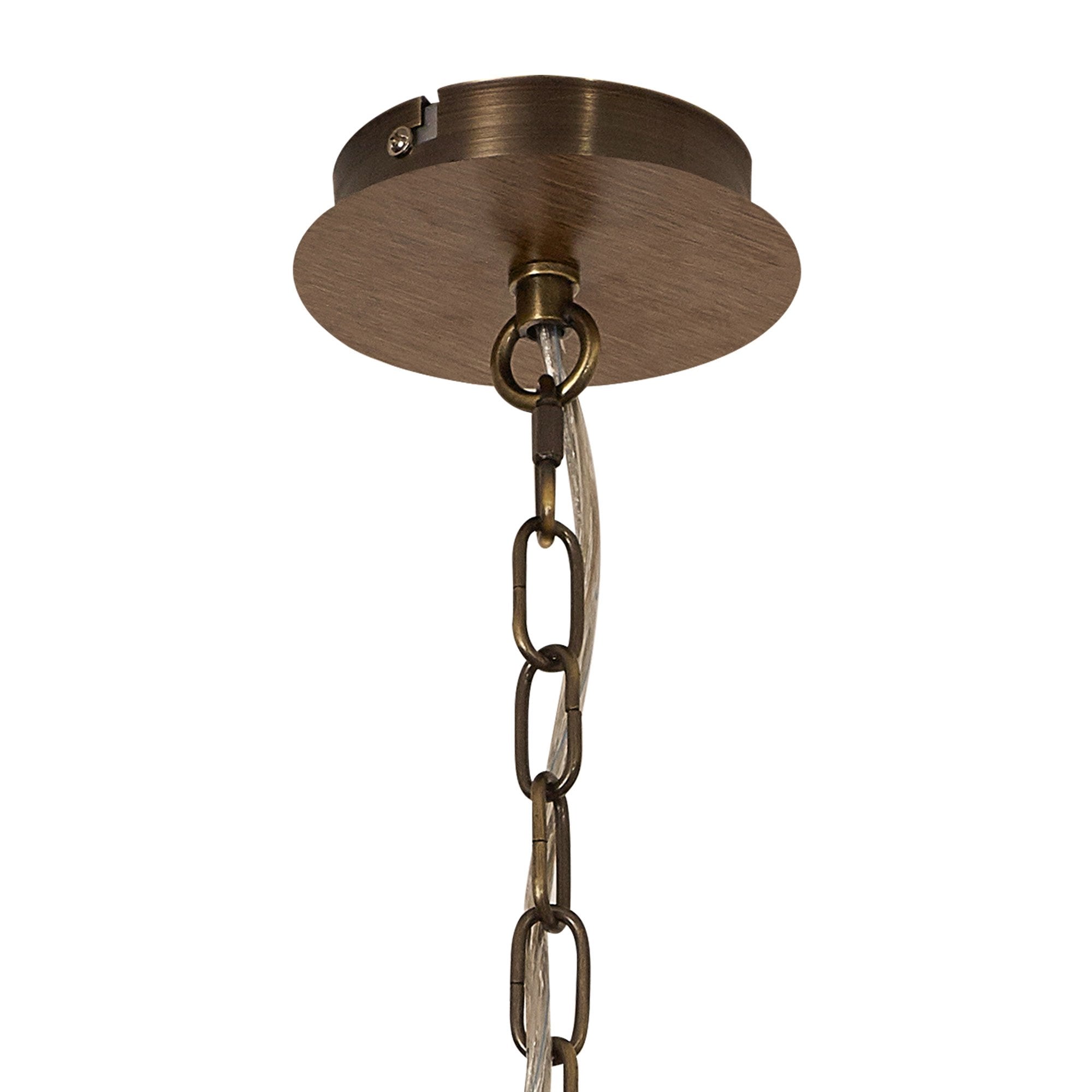 NL92589 Icart 4 Light Pendant Medium Oak Antique Brass