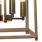 NL92589 Icart 4 Light Pendant Medium Oak Antique Brass