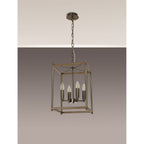NL92589 Icart 4 Light Pendant Medium Oak Antique Brass