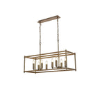 NL92599 Icart 8 Light Linear Pendant Medium Oak Antique Brass
