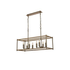 NL92599 Icart 8 Light Linear Pendant Medium Oak Antique Brass