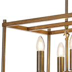 NL92599 Icart 8 Light Linear Pendant Medium Oak Antique Brass