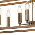 NL92599 Icart 8 Light Linear Pendant Medium Oak Antique Brass