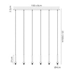 NL76109 Iona 6 Light Linear Pendant Polished Chrome