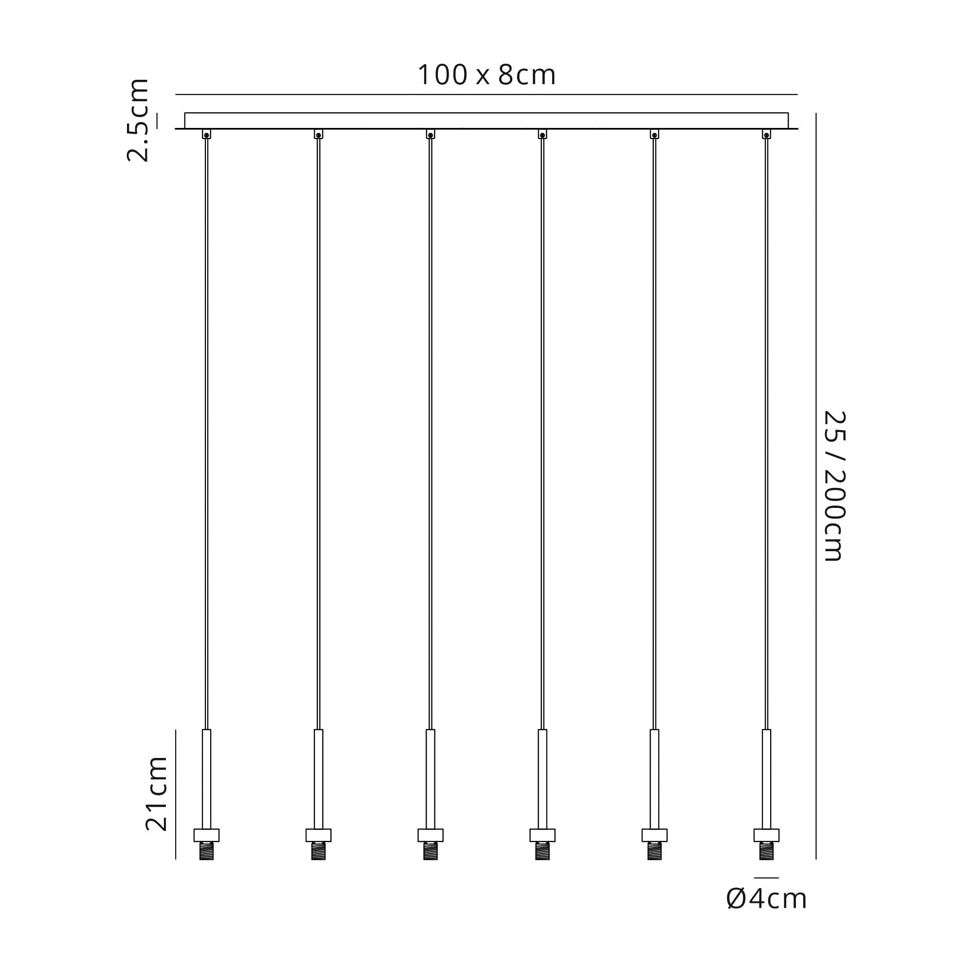 NL76109 Iona 6 Light Linear Pendant Polished Chrome