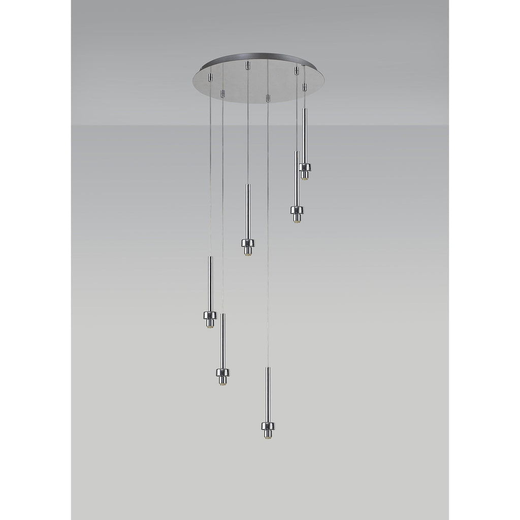 NL76129 Iona 6 Light Round Pendant Polished Chrome