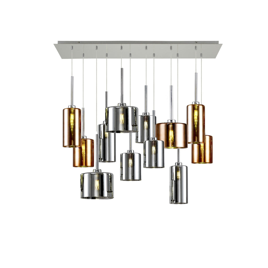 NLK13159 Iona 12 Light Linear Pendant Polished Chrome