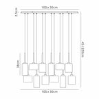 NLK13159 Iona 12 Light Linear Pendant Polished Chrome
