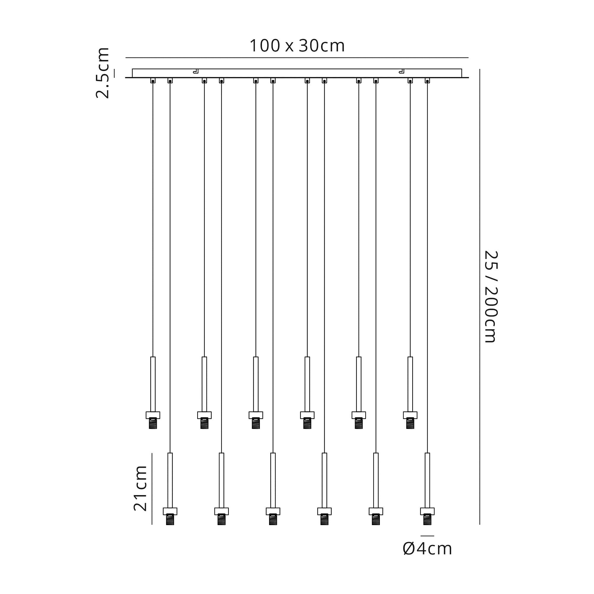 NL80639 Iona 12 Light Linear Pendant Polished Chrome