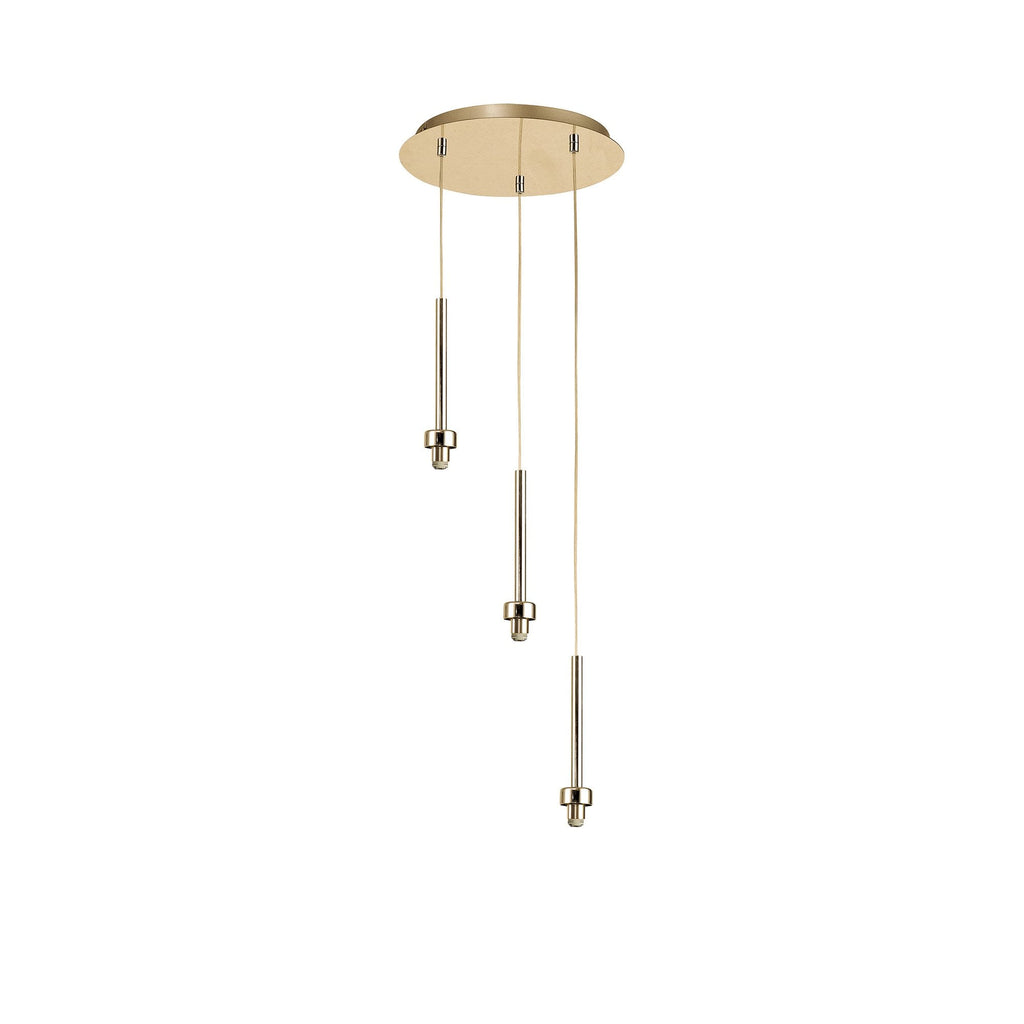 NL84699 Iona 3 Light Round Pendant French Gold Matt Gold