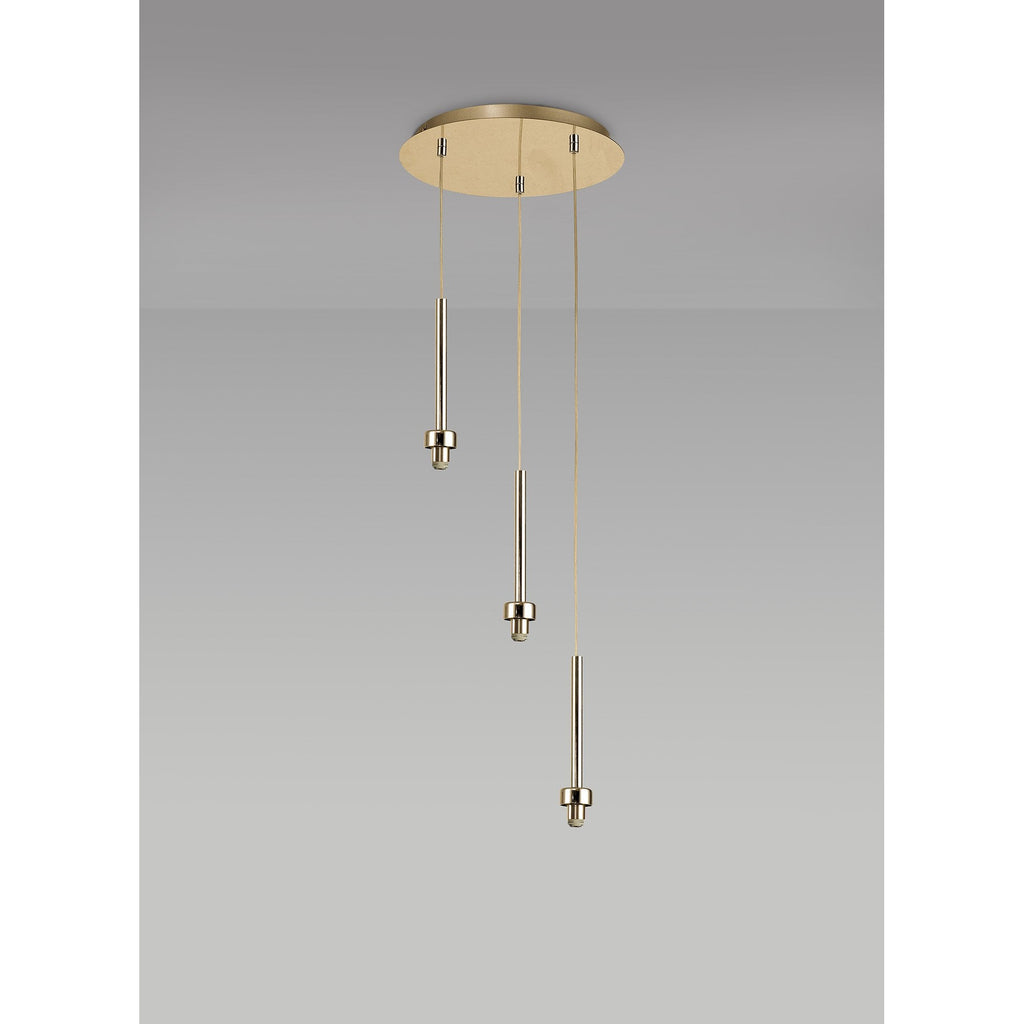 NL84699 Iona 3 Light Round Pendant French Gold Matt Gold