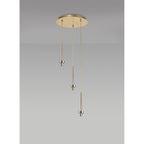 NL84699 Iona 3 Light Round Pendant French Gold Matt Gold