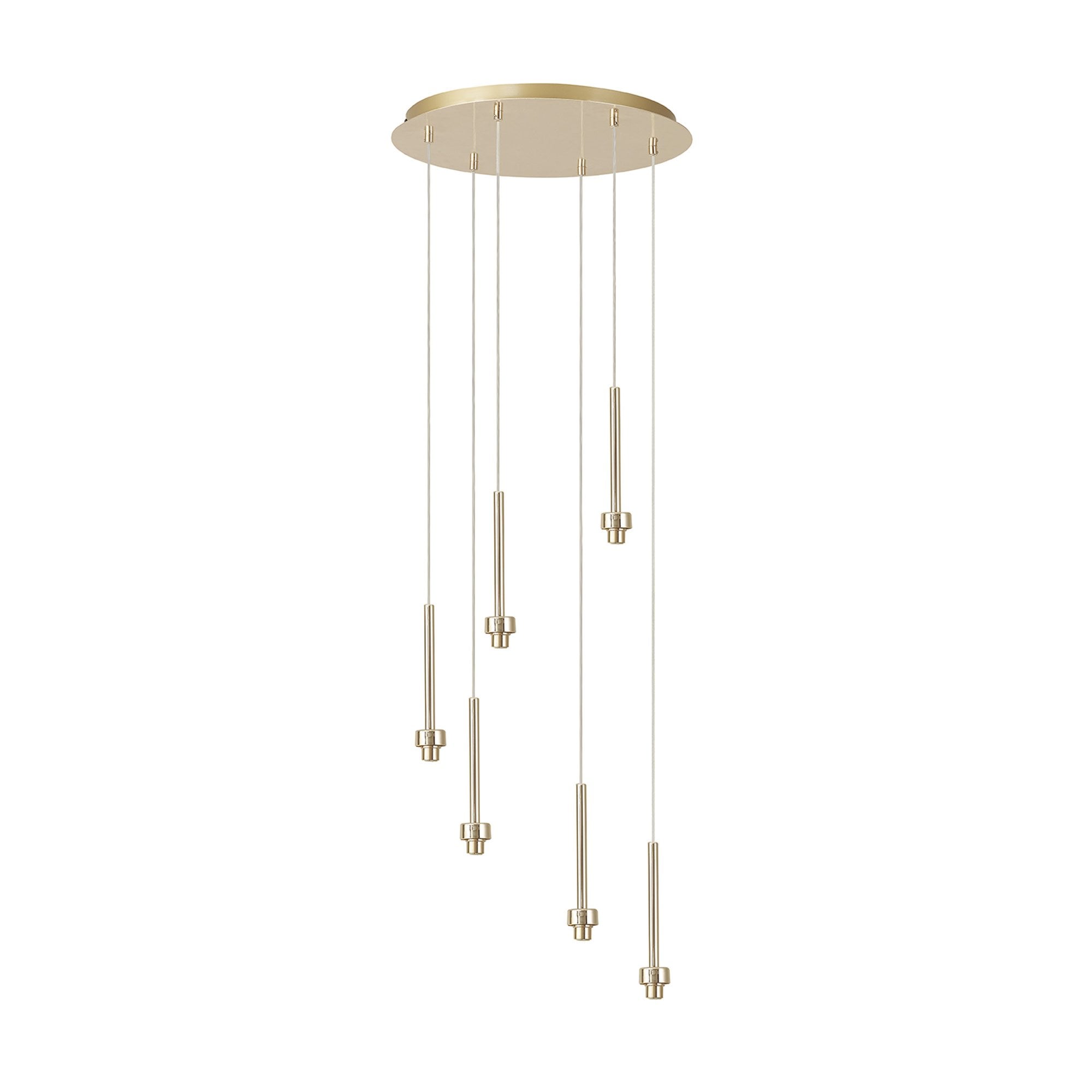 NL84709 Iona 6 Light Round Pendant French Gold Matt Gold