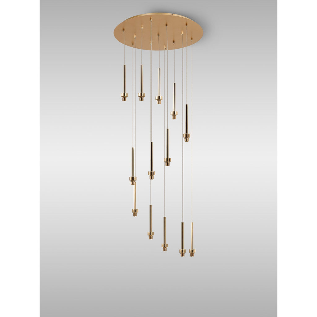 NL84719 Iona 13 Light Round Pendant French Gold Matt Gold
