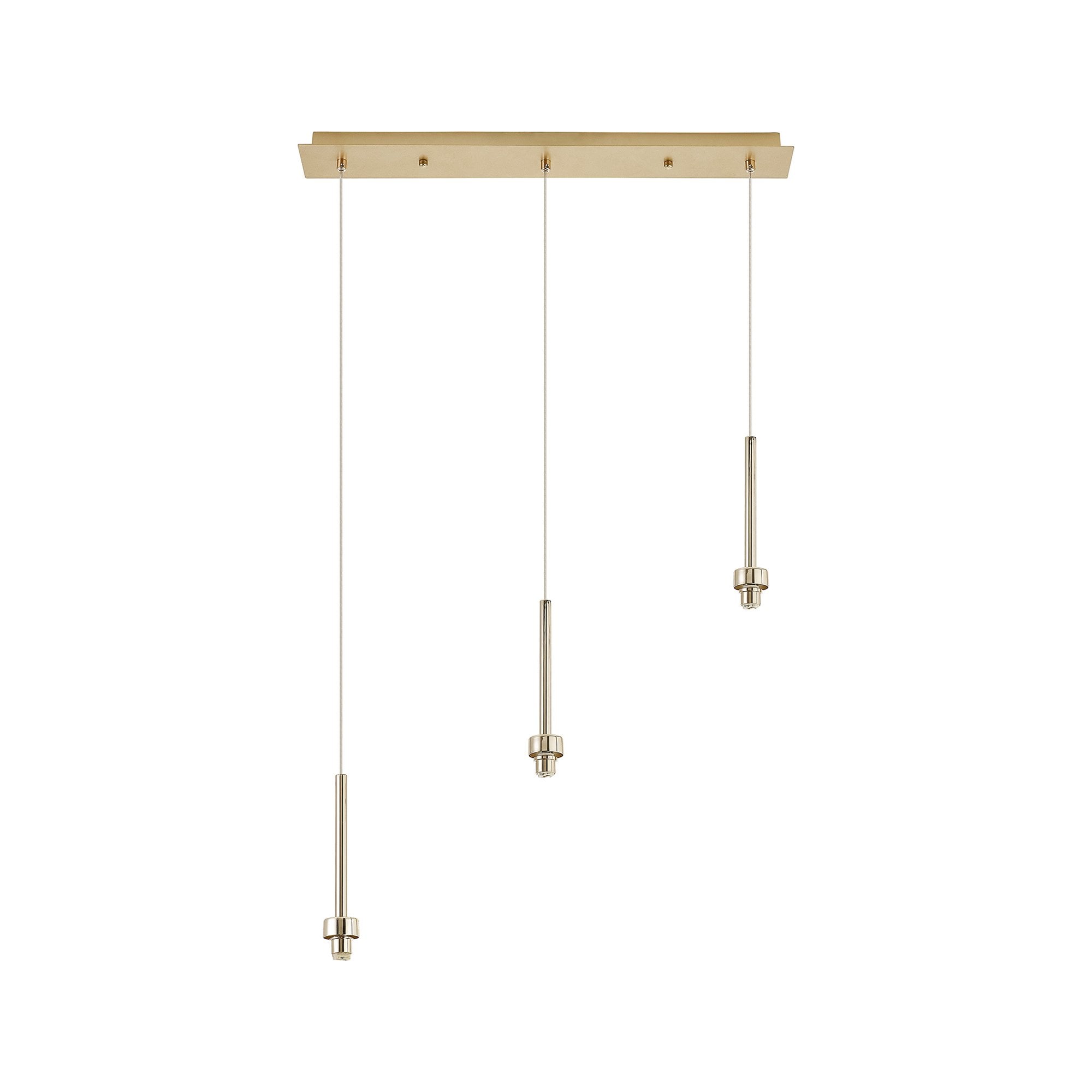 NL84729 Iona 3 Light Linear Pendant French Gold Matt Gold