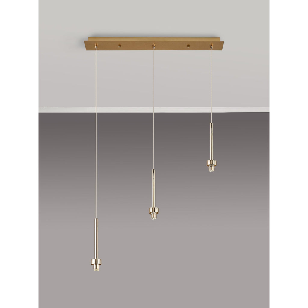 NL84729 Iona 3 Light Linear Pendant French Gold Matt Gold
