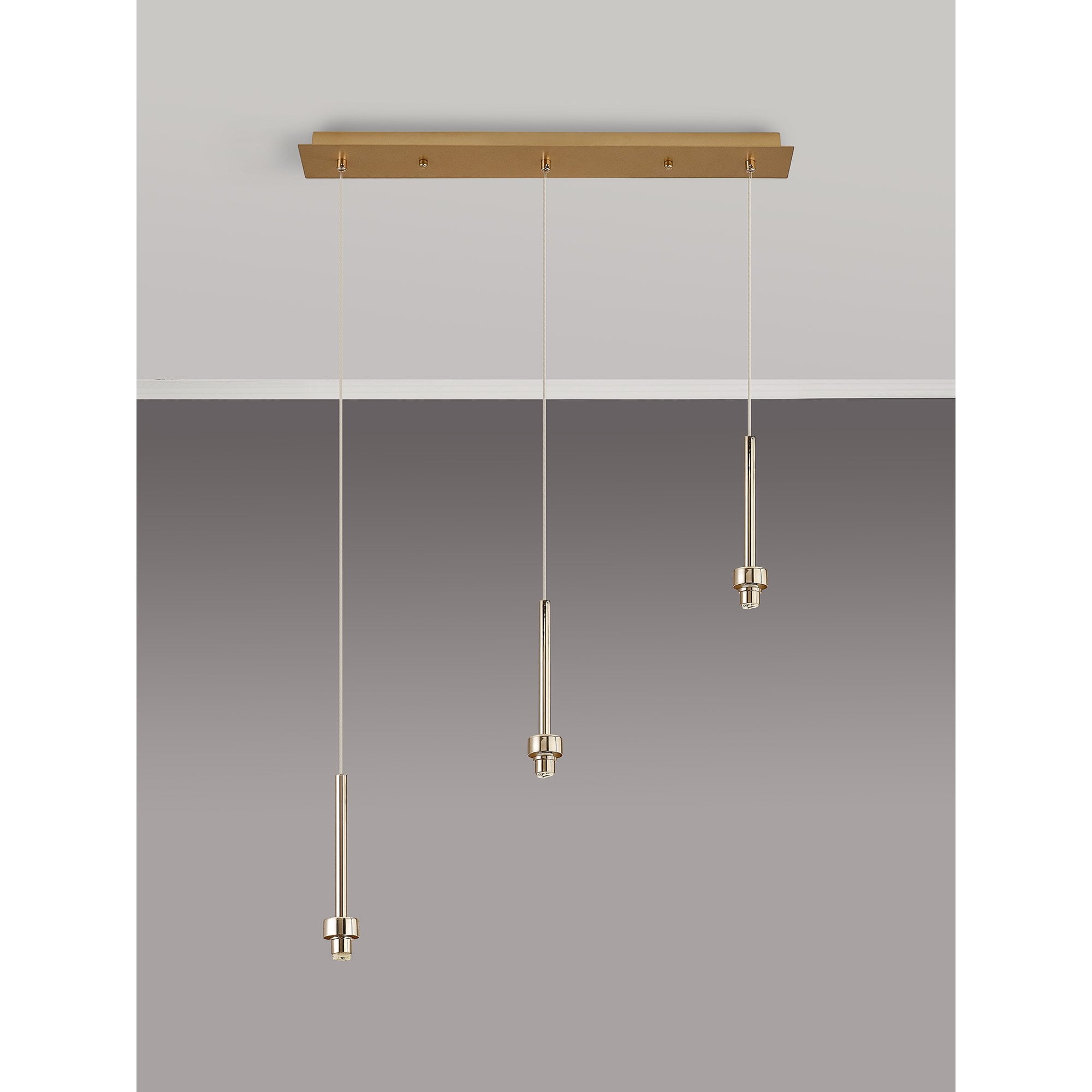 NL84729 Iona 3 Light Linear Pendant French Gold Matt Gold