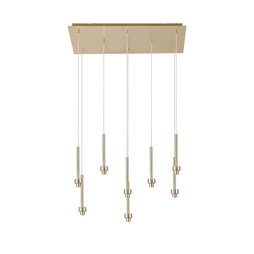 NL84749 Iona 8 Light Rectangle Pendant French Gold Matt Gold