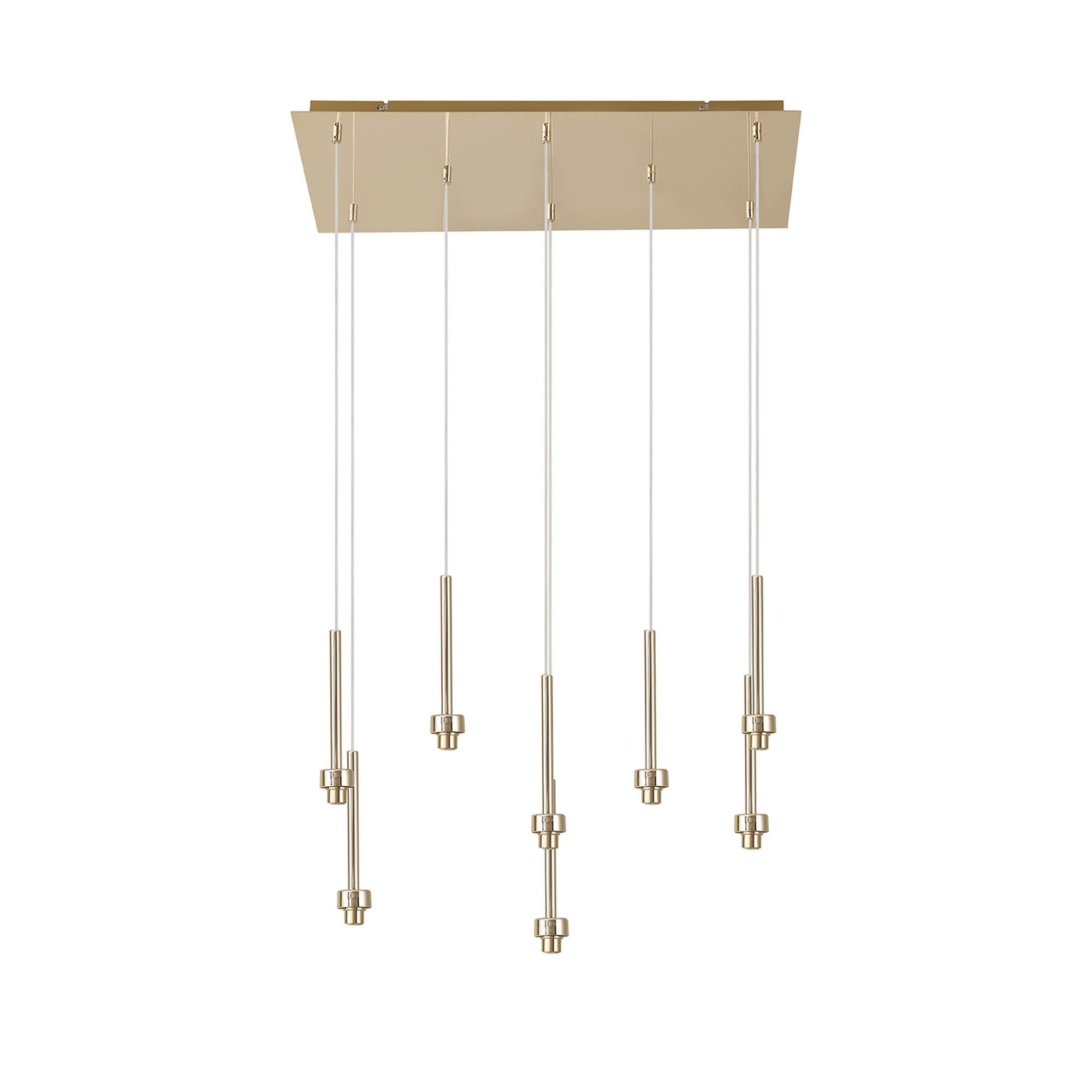 NL84749 Iona 8 Light Rectangle Pendant French Gold Matt Gold